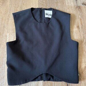 BLQ Basiq Black Sleeveless Blouse Top Size‎ 1